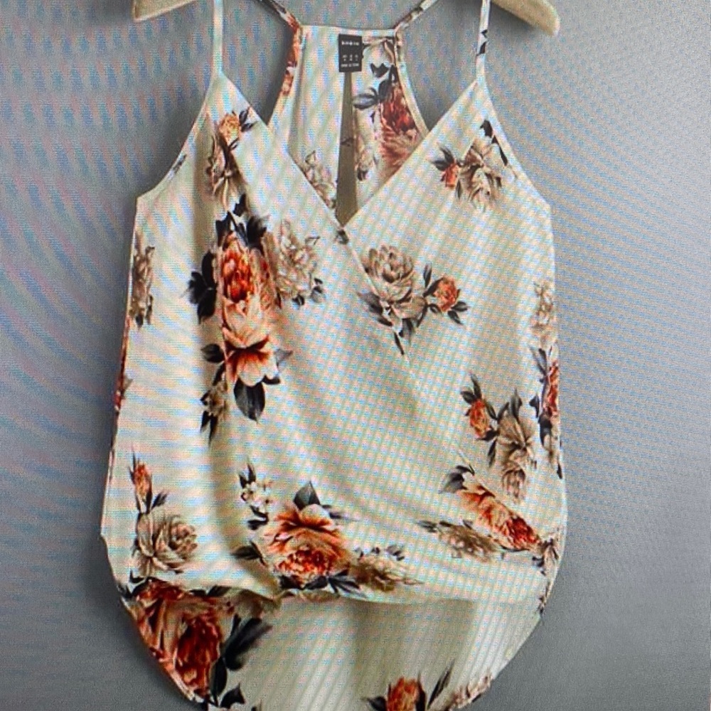 Shein sz 12 floral print high low cami